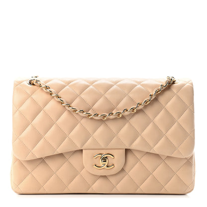 Chanel Lambskin Quilted Jumbo Double Flap Beige Clair 1 of 9
