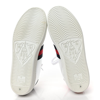 Gucci Metallic Nappa Silk Ayers Web Embroidered Womens Ace Sneakers 39 Silver 6 of 10