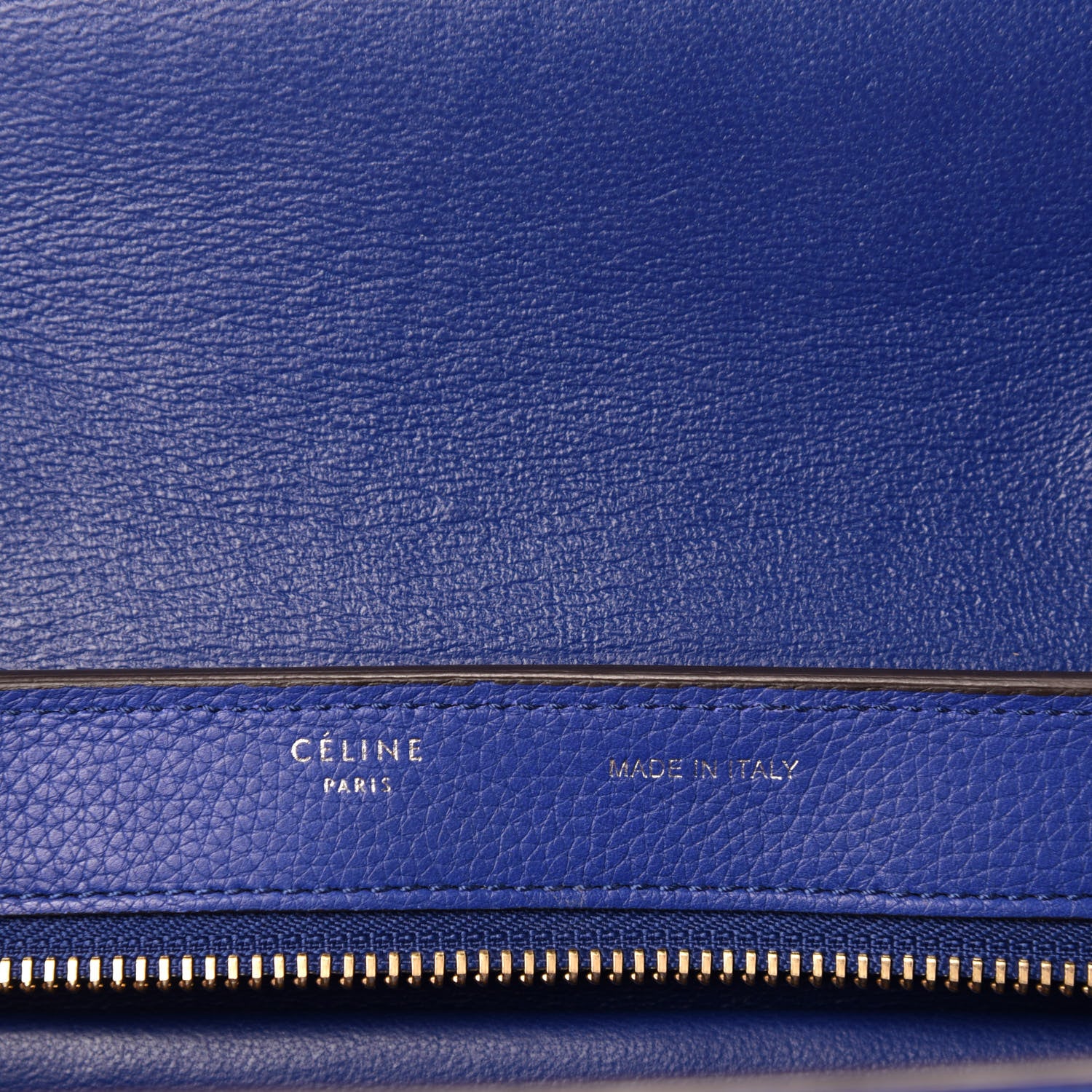 Celine Drummed Calfskin Suede Small Trapeze Indigo 11 of 12