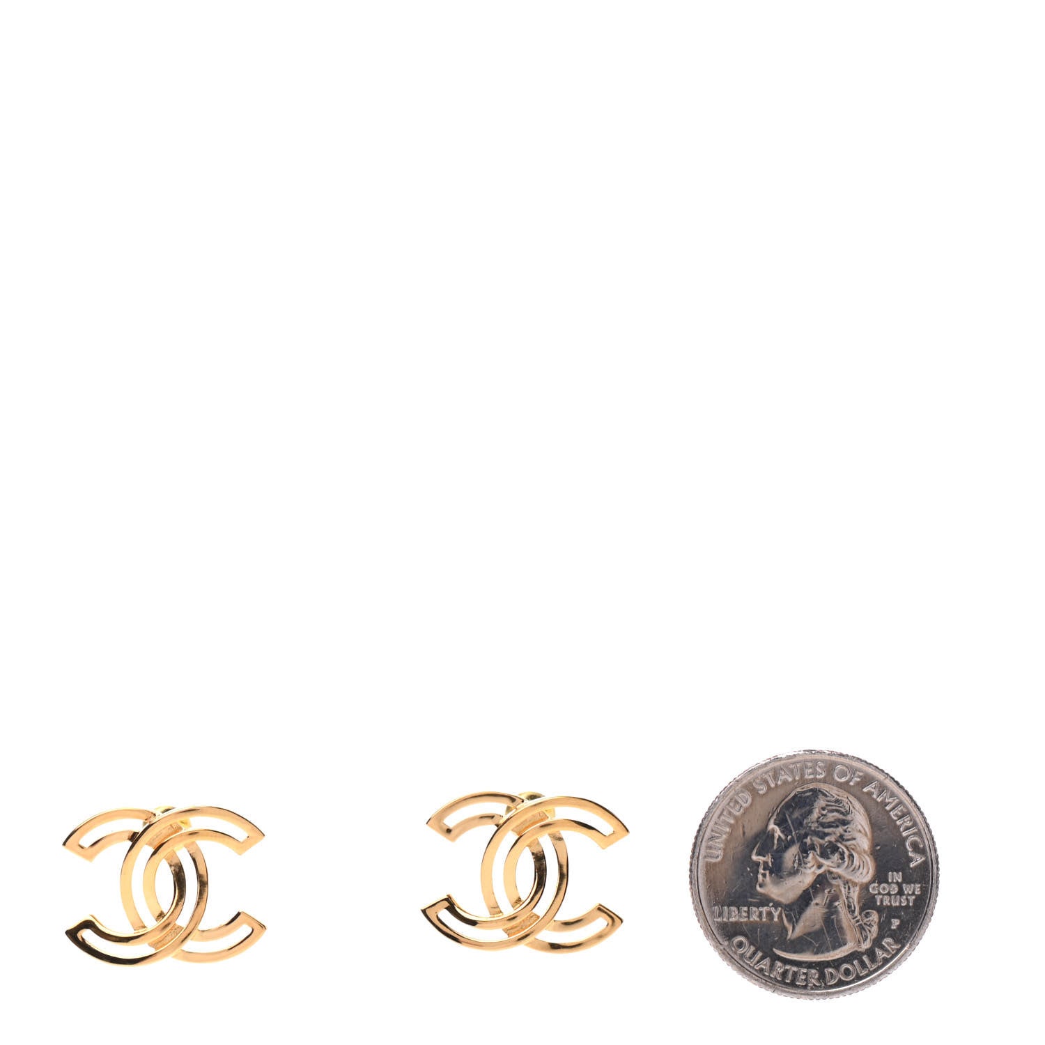 Chanel Metal Obazine CC Earrings Gold 2 of 5