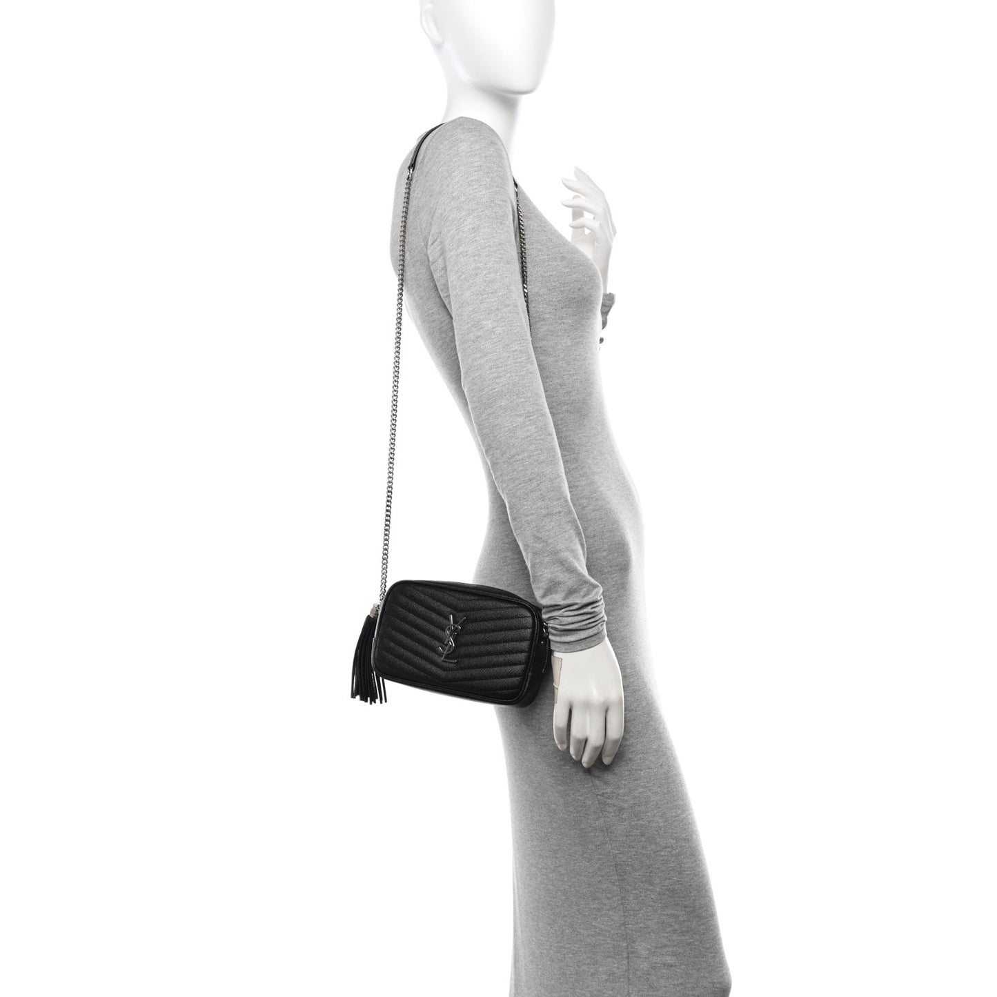 Grain De Poudre Matelasse Monogram Mini Lou Camera Bag Black