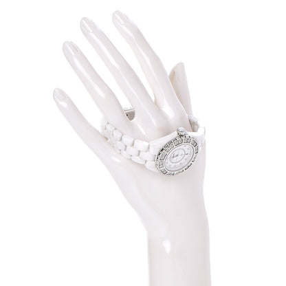 Chanel Stainless Steel Ceramic Diamond Bezel 33mm J12 Quartz Watch White 2 of 7