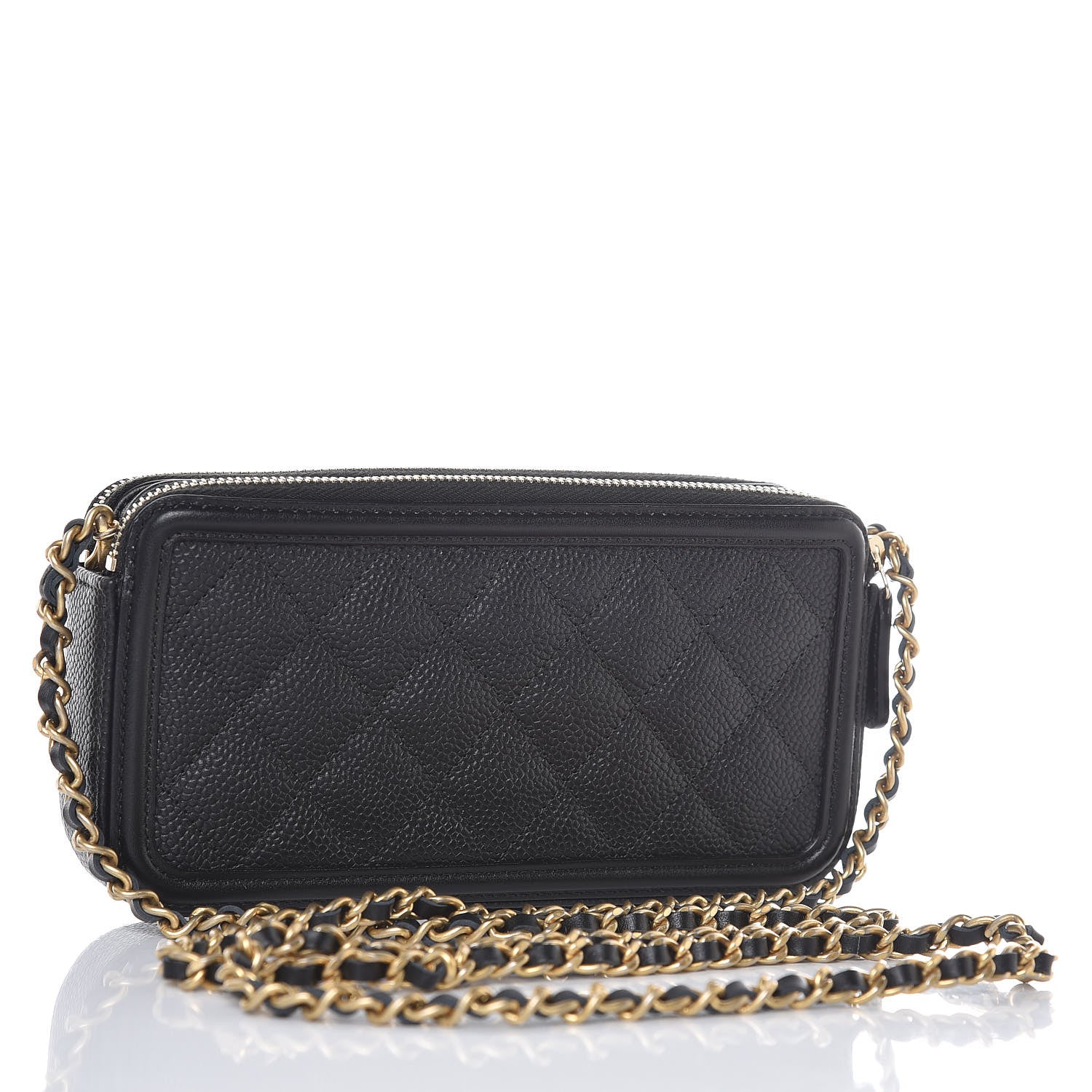 Chanel Caviar Quilted CC Filigree Clutch With Chain Black 3 of 9