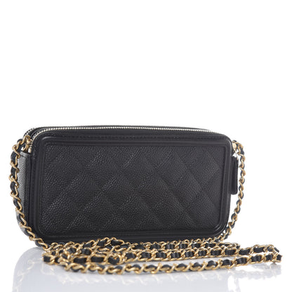 Chanel Caviar Quilted CC Filigree Clutch With Chain Black 3 of 9