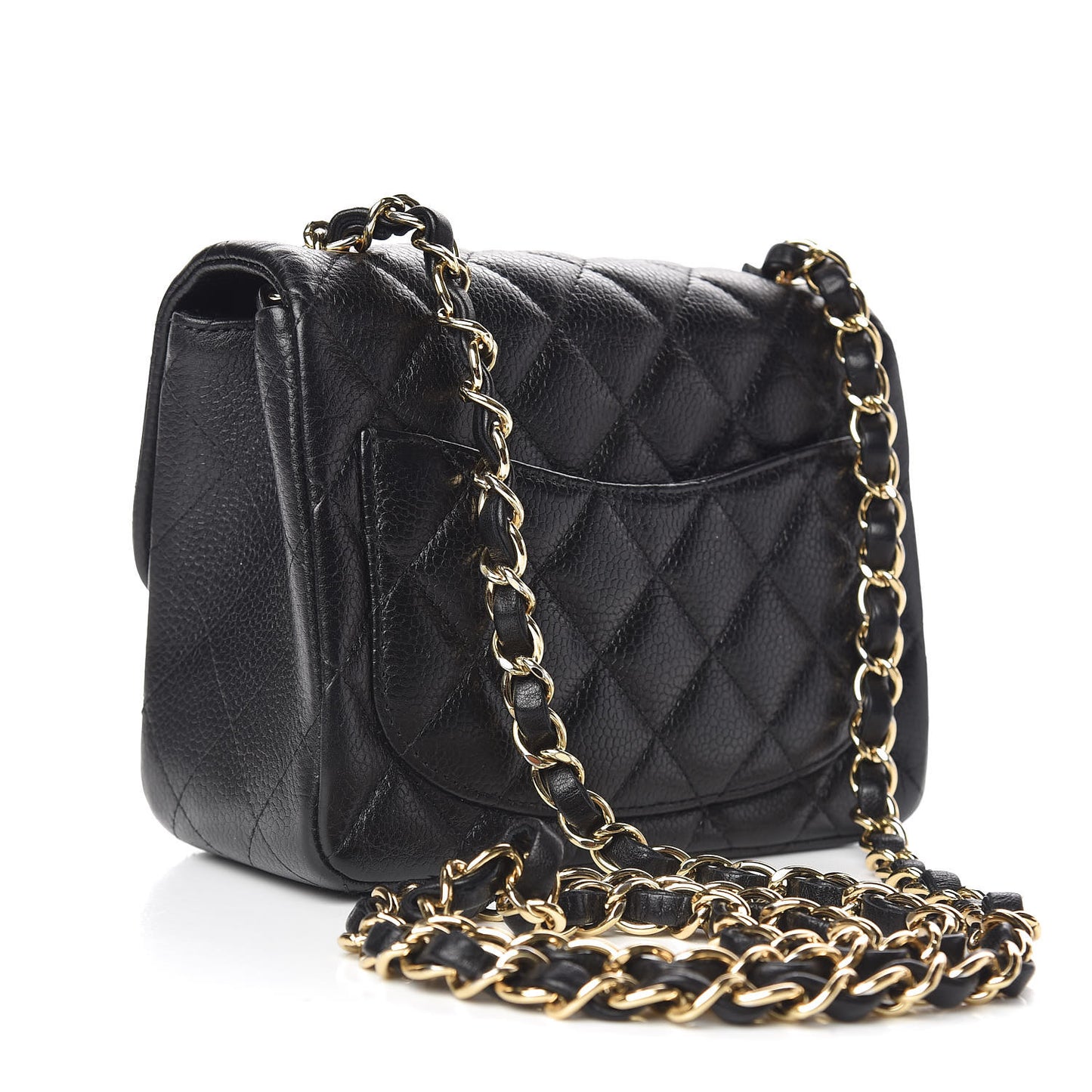 Caviar Quilted Mini Square Flap Black