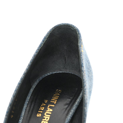 Saint Laurent Denim Classic Paris Escarpin V 105 Skinny Pumps 37 Light Blue 11 of 12