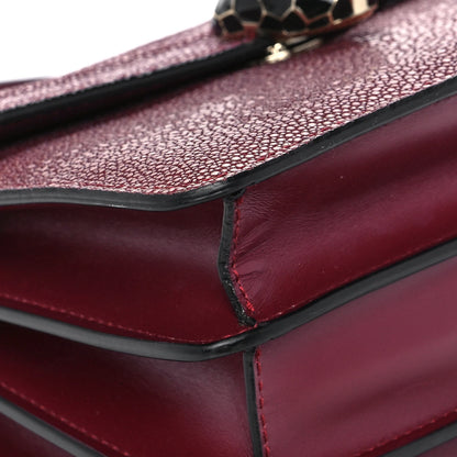 Bulgari Calfskin Galuchat Serpenti Forever Crossbody Plum 9 of 15