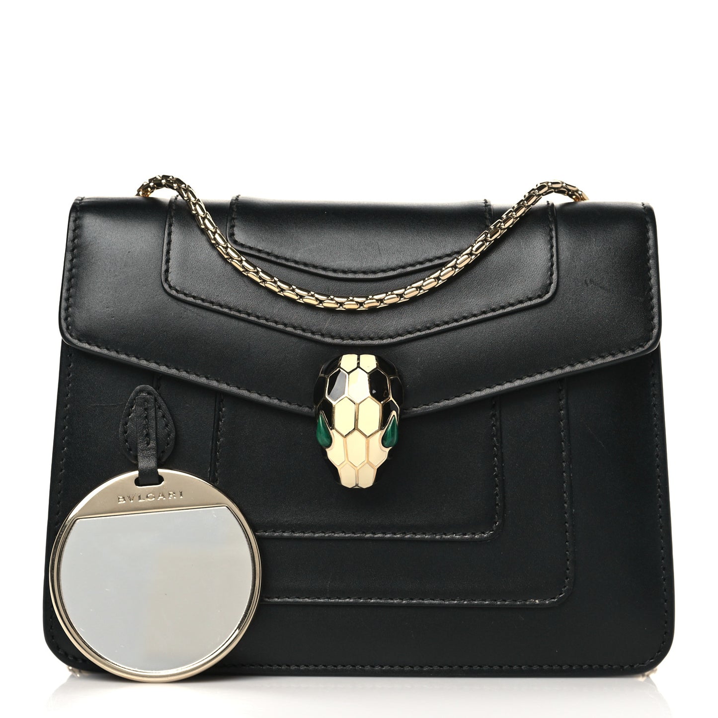 Calfskin Serpenti Forever Crossbody Bag Black