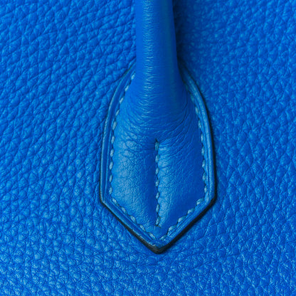 Hermes Taurillon Clemence Birkin 35 Bleu Hydra 17 of 32