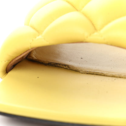 Bottega Veneta Nappa Matelasse Padded Flat Sandals 38 Lemon 8 of 9