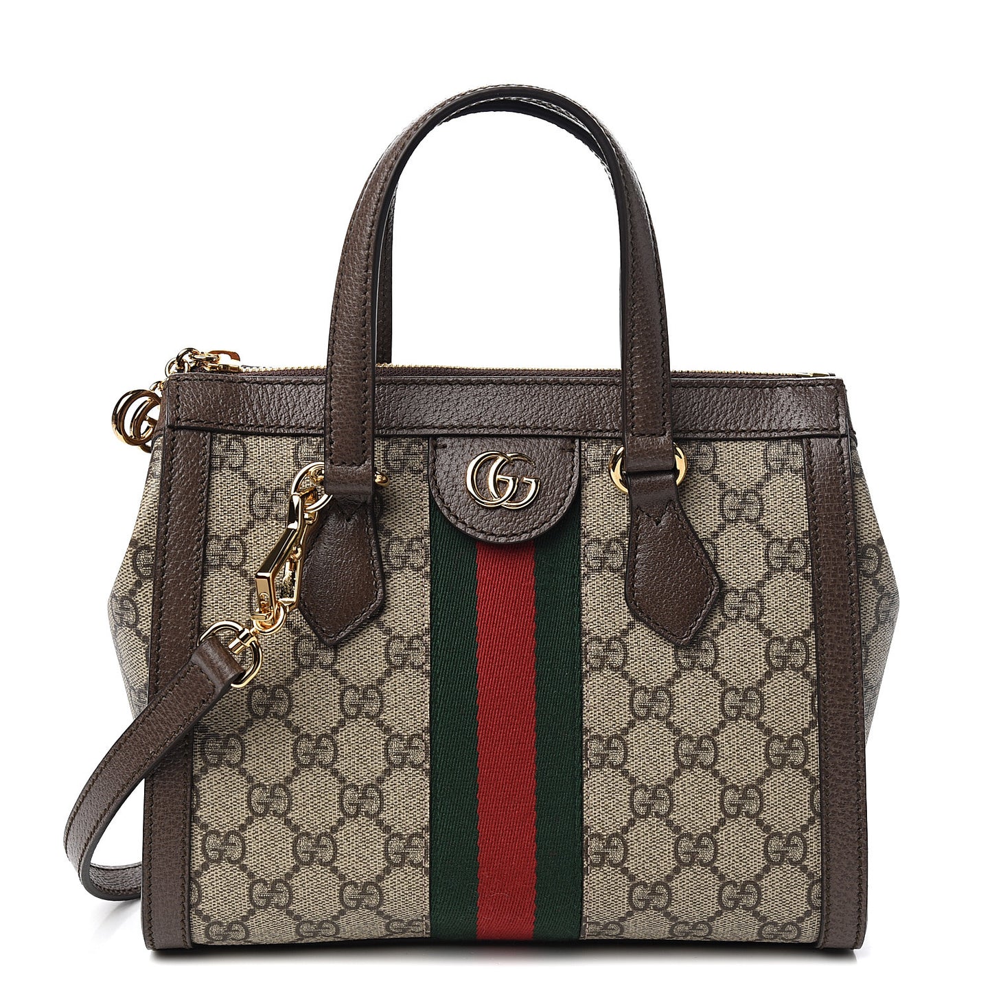 GG Supreme Monogram Small Ophidia Tote Bag Brown