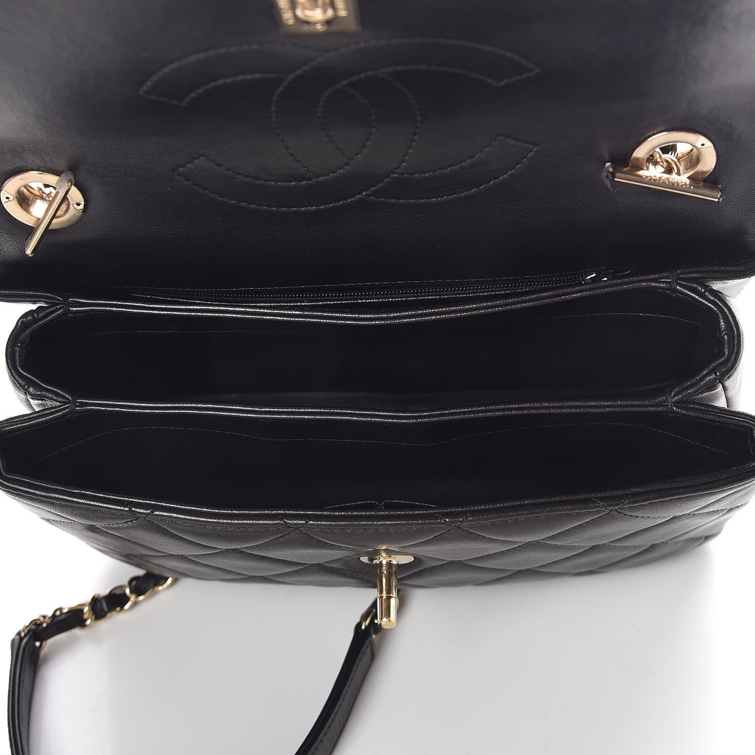 Chanel Lambskin Quilted Small Trendy CC Dual Handle Flap Bag Black 5 of 10