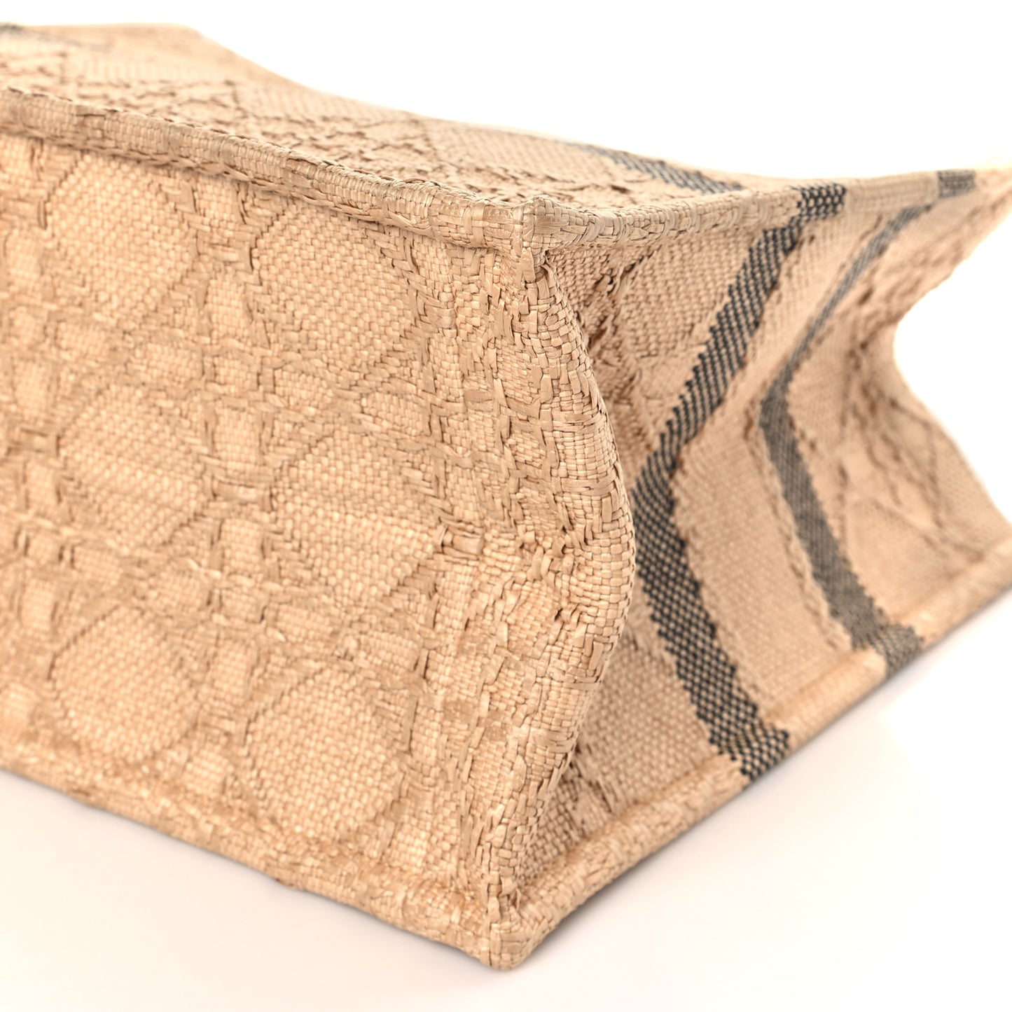 Raffia Cannage Medium Book Tote Natural