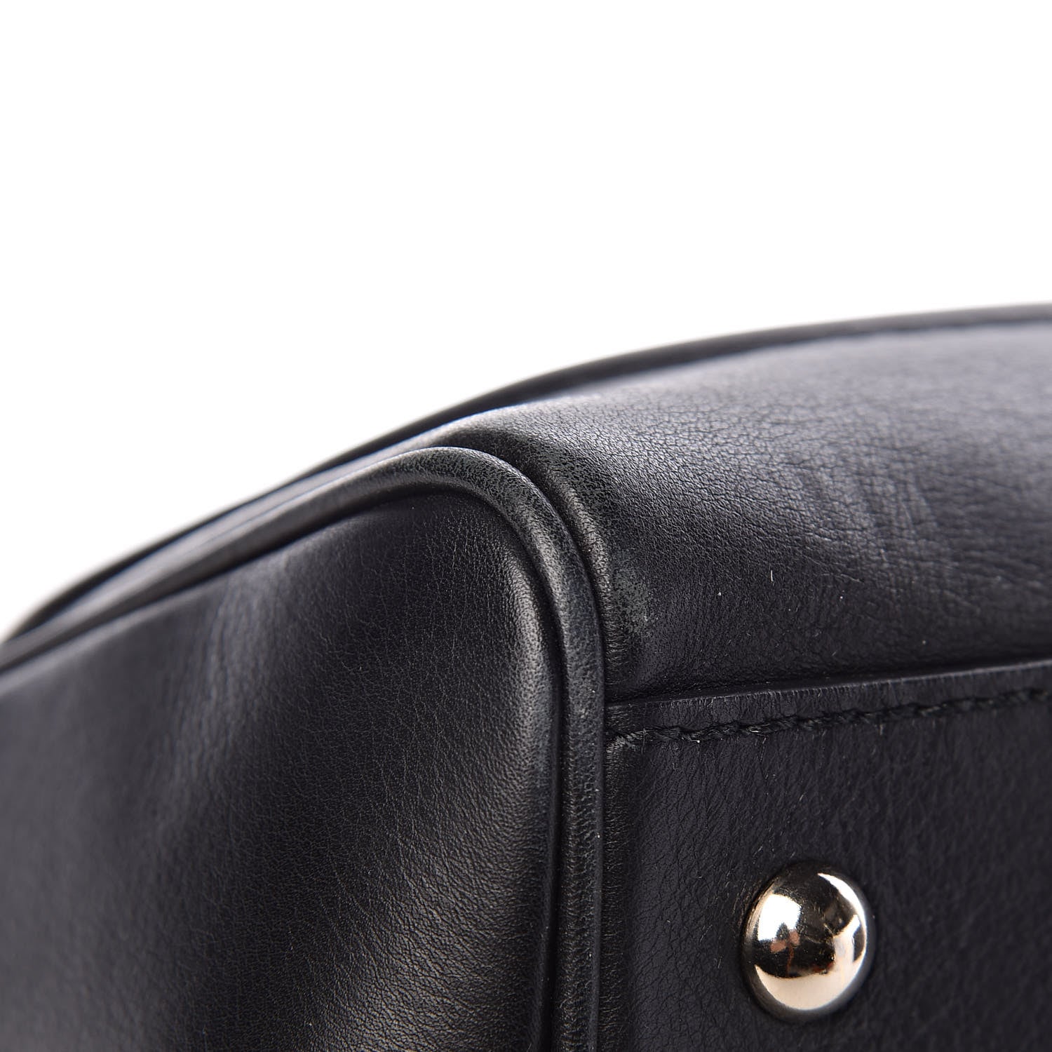 Gucci Calfskin Bold Bamboo Medium Top Handle Bag Black 9 of 12