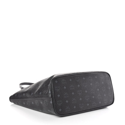 MCM Visetos Medium Anya Zip Top Shopper Tote Black 4 of 9