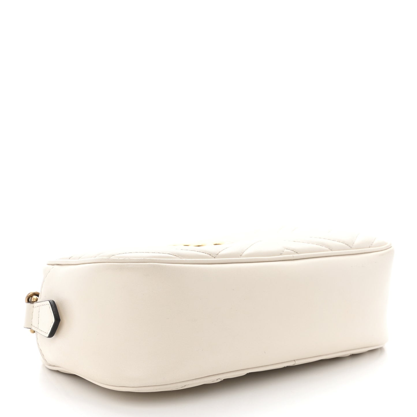 Calfskin Matelasse Small GG Marmont Chain Shoulder Bag White