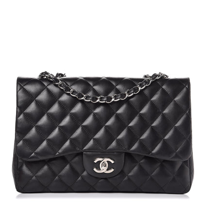 Chanel Lambskin Quilted Jumbo Single Flap Black 1 of 12