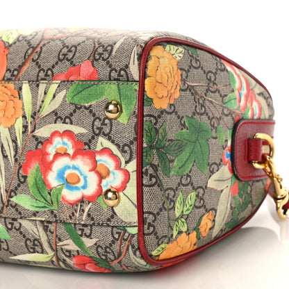 Gucci GG Supreme Monogram Tian Small Boston Beige Multicolor Red 9 of 11