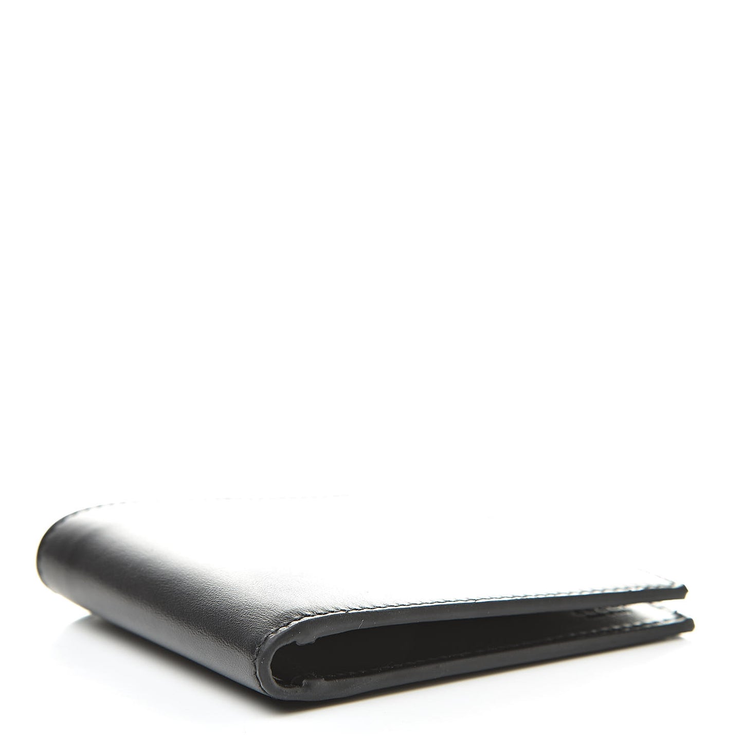 Plutone Calfskin Logo Bi-Fold Wallet Black