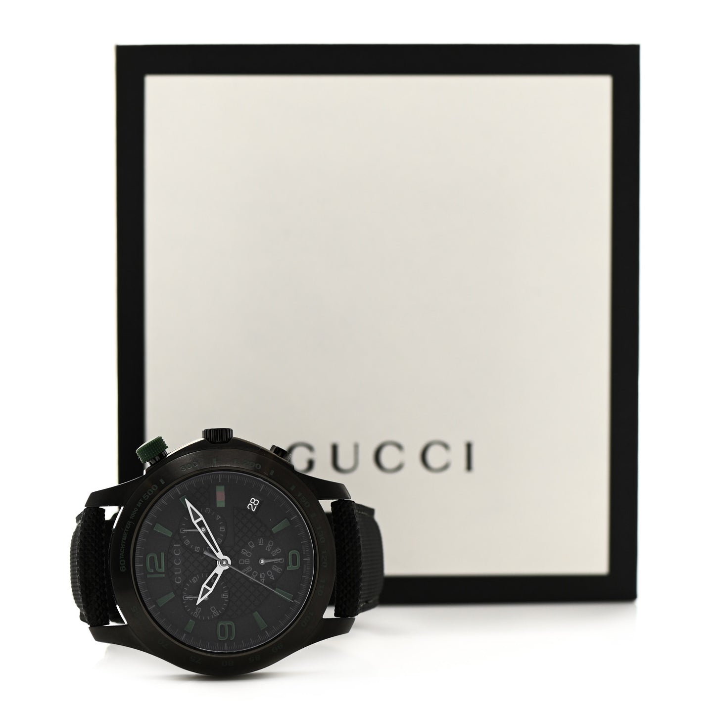 PVD Stainless Steel Nylon 45mm G-Timeless Chronograph Quartz Watch Black