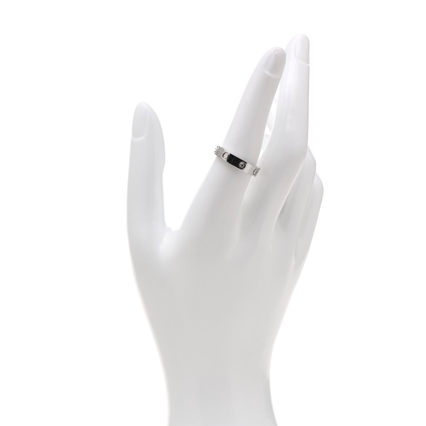 18K White Gold Diamond 4mm LOVE Wedding Band Ring 56 7.5