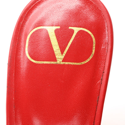 Valentino Garavani Smooth Calfskin Chain Slingback Pumps 36.5 Red 8 of 9