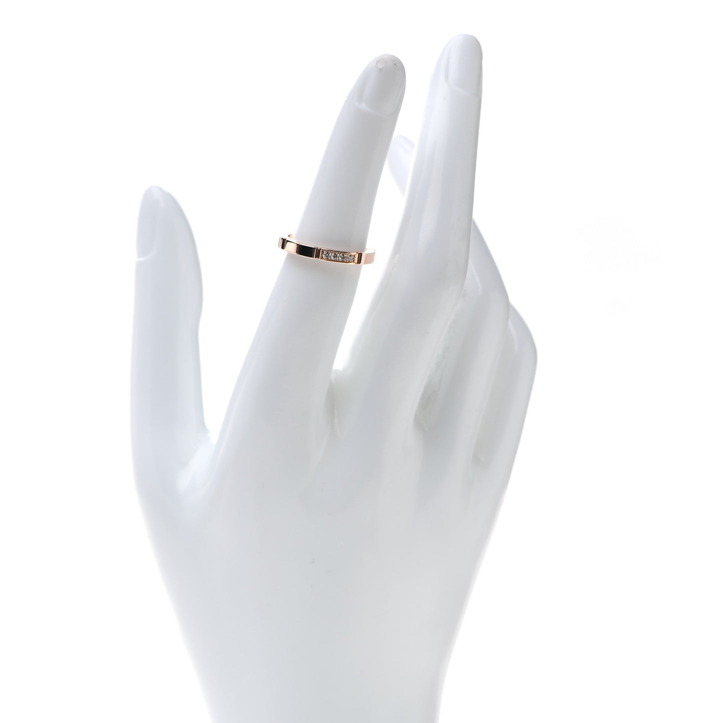18K Pink Gold Diamond Maillon Panthere Wedding Band Ring 51 5.75