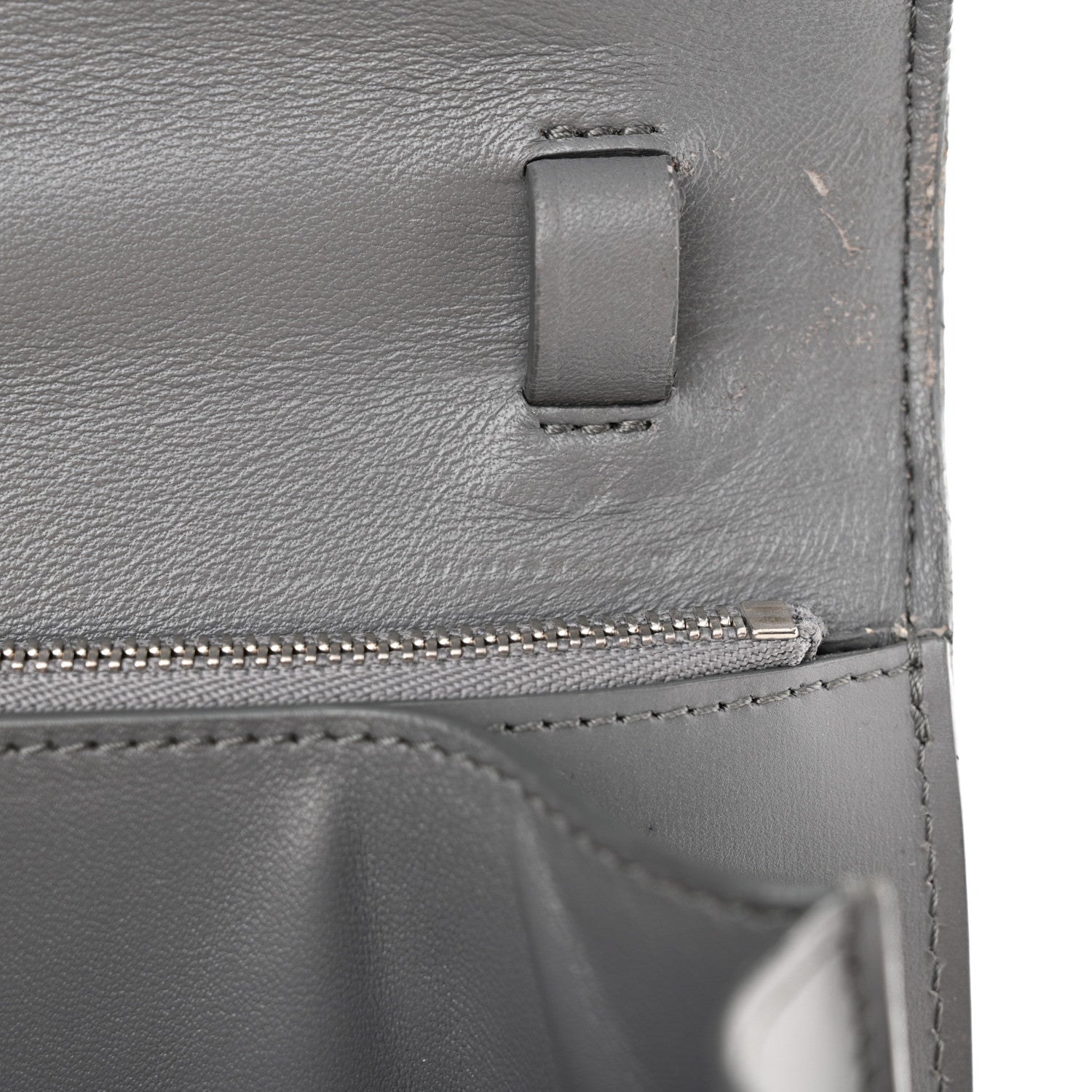Celine Smooth Calfskin Medium Classic Box Flap Bag Storm 12 of 15