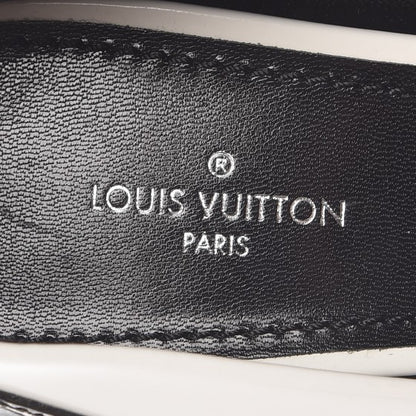 Louis Vuitton LOUIS VUITTON Calfskin Crocodile Embossed Matchmake Pumps 38 Black White 17 of 19