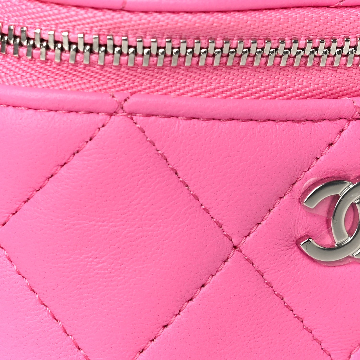 Chanel Lambskin Quilted Arm Coin Purse Pink 10 of 12