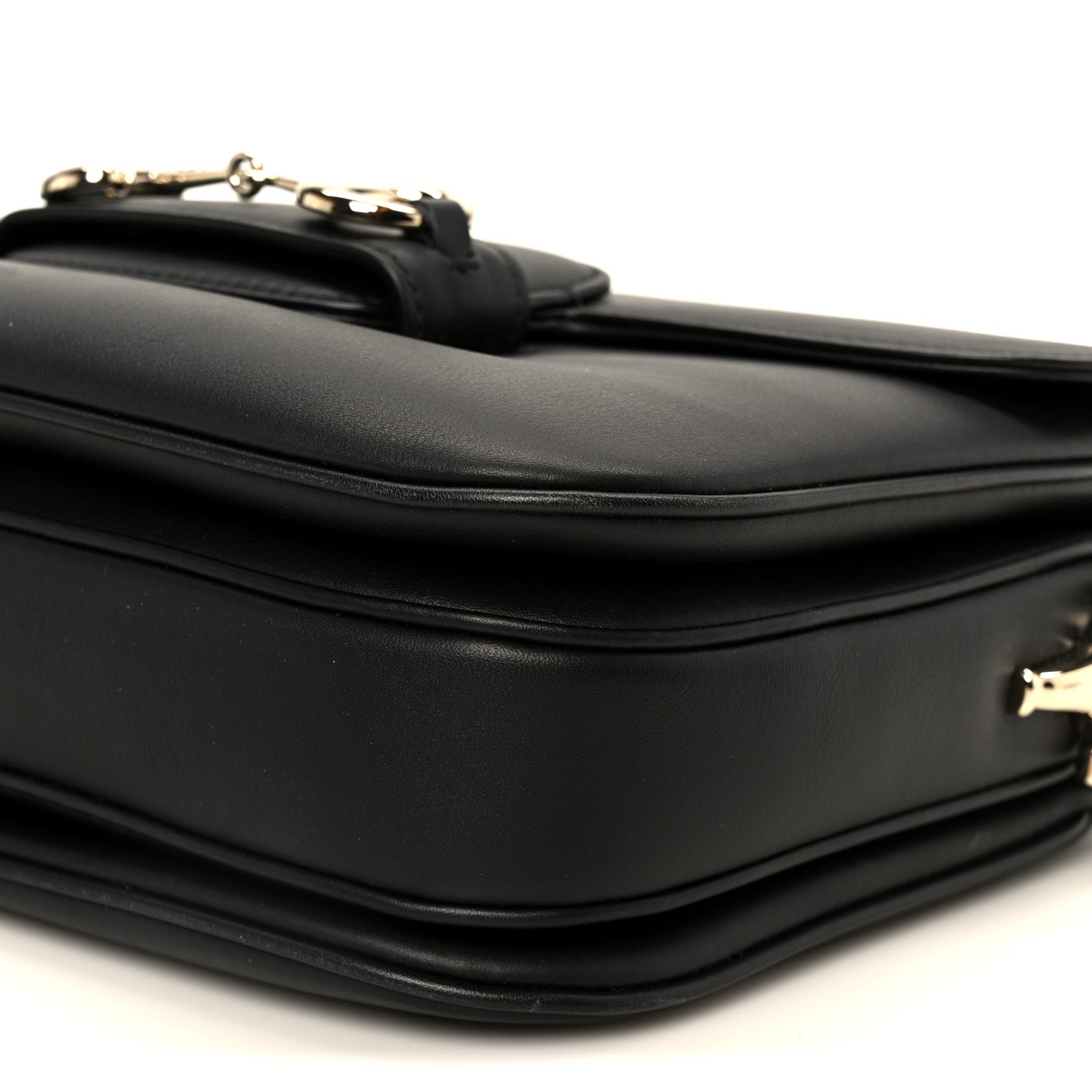 Gucci Arabella Calfskin Horsebit 1955 Soft Small Shoulder Bag Black 11 of 11