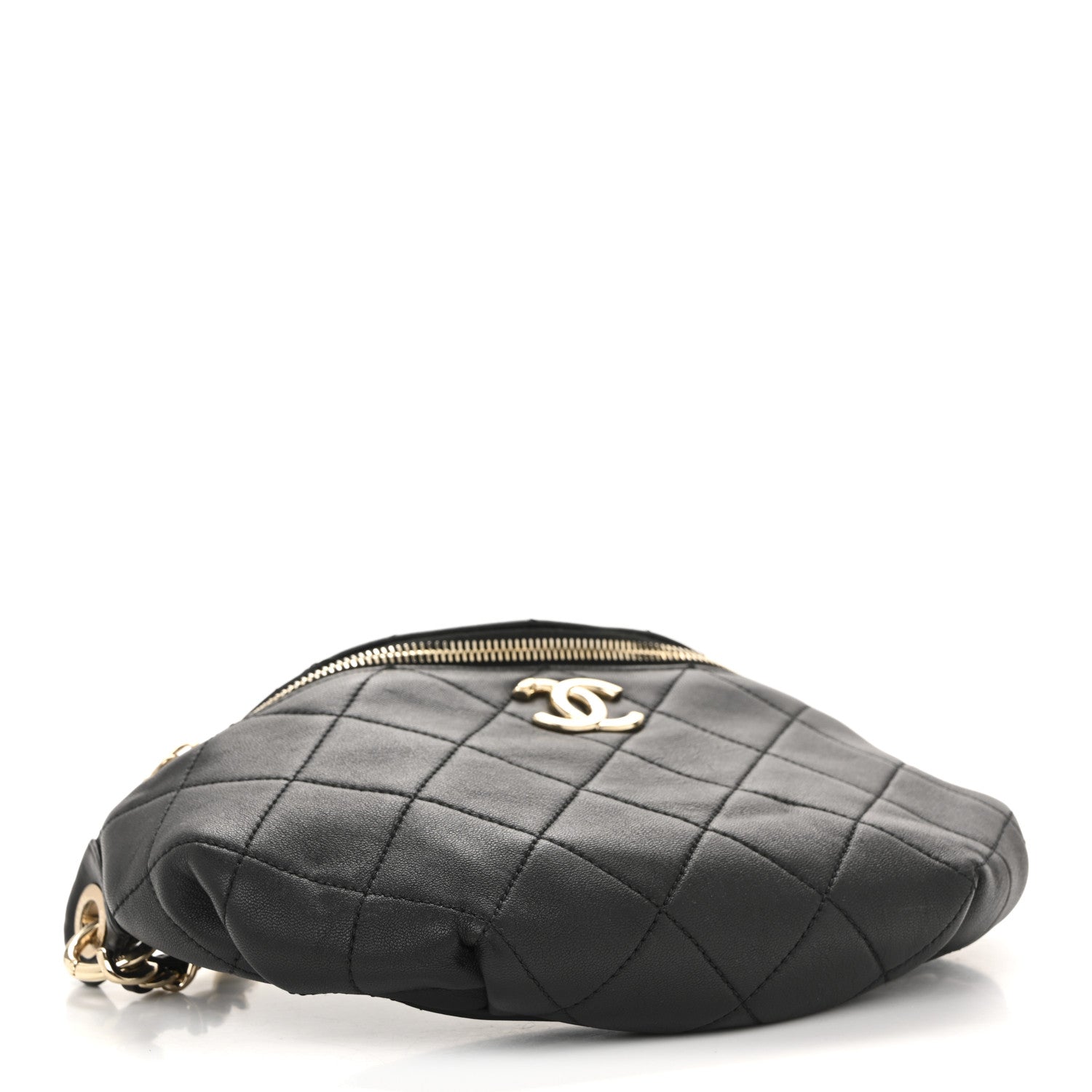 Chanel Lambskin Enamel Quilted Waist Bag Black 4 of 14