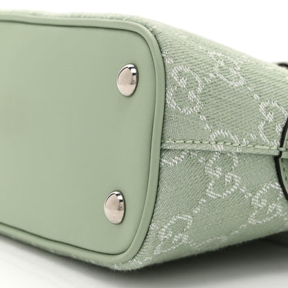 Gucci Summer Denim Calfskin GG Monogram Web Mini Top Handle Ophidia Dome Shoulder Bag Pale Green 20 of 22