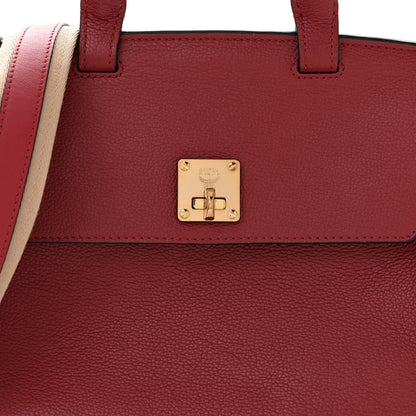MCM Grained Calfskin Medium Milla Convertible Backpack Scooter Red 8 of 13