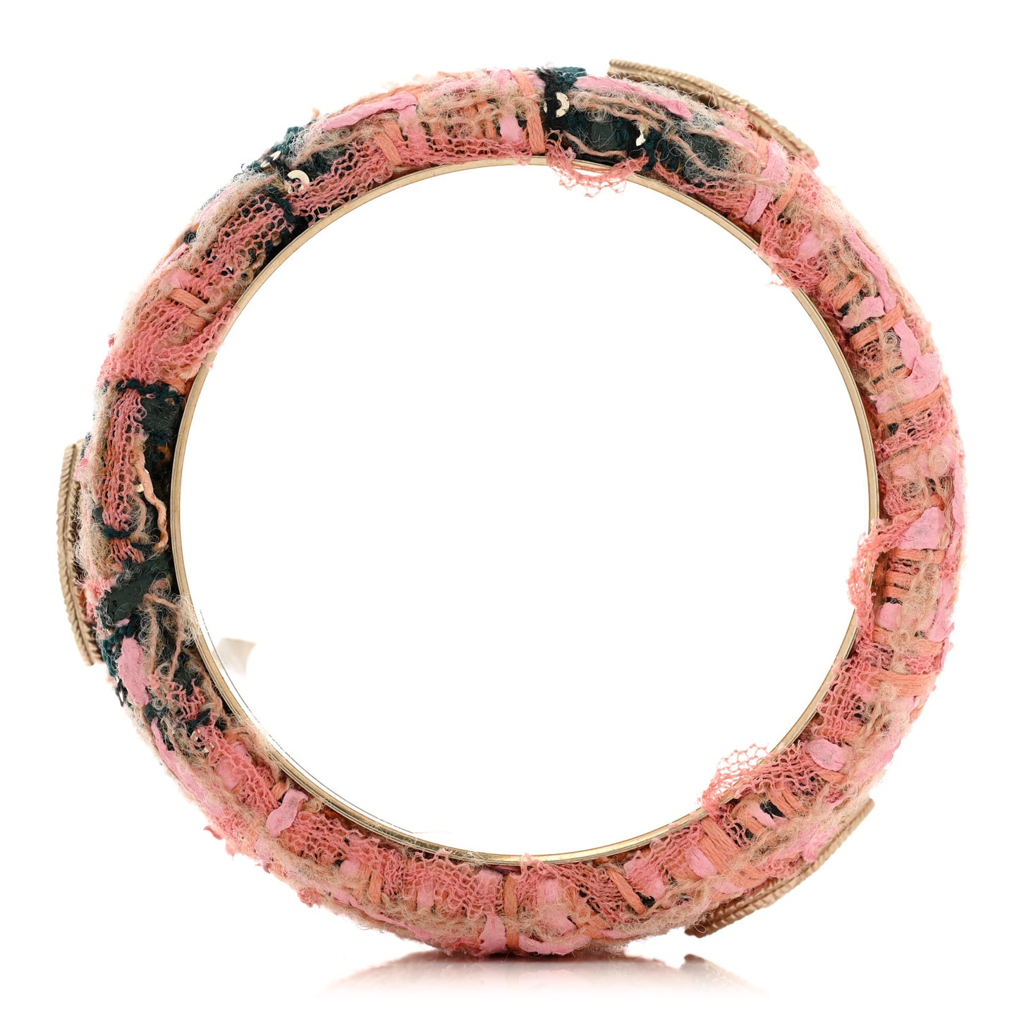 CC Tweed Cuff Bracelet S Pink