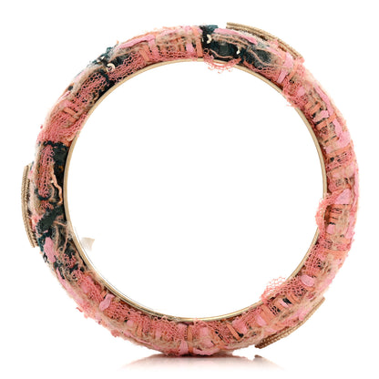 Chanel CC Tweed Cuff Bracelet S Pink 5 of 6
