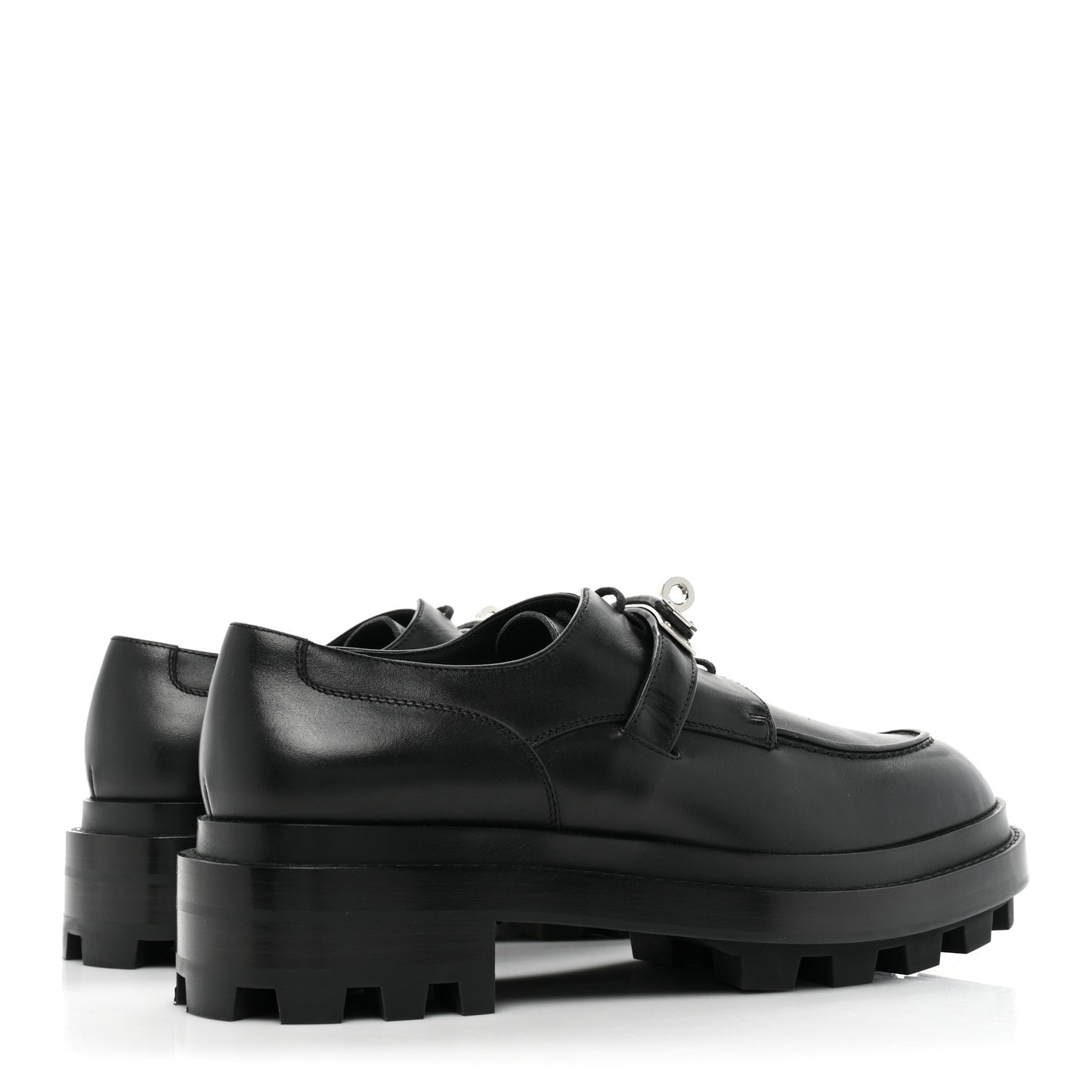 Calfskin Mens First Derby Shoes 40 Black