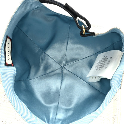 Gucci Canvas Lame GG Monogram Rush Baseball Hat L Gardenia Silver 6 of 8