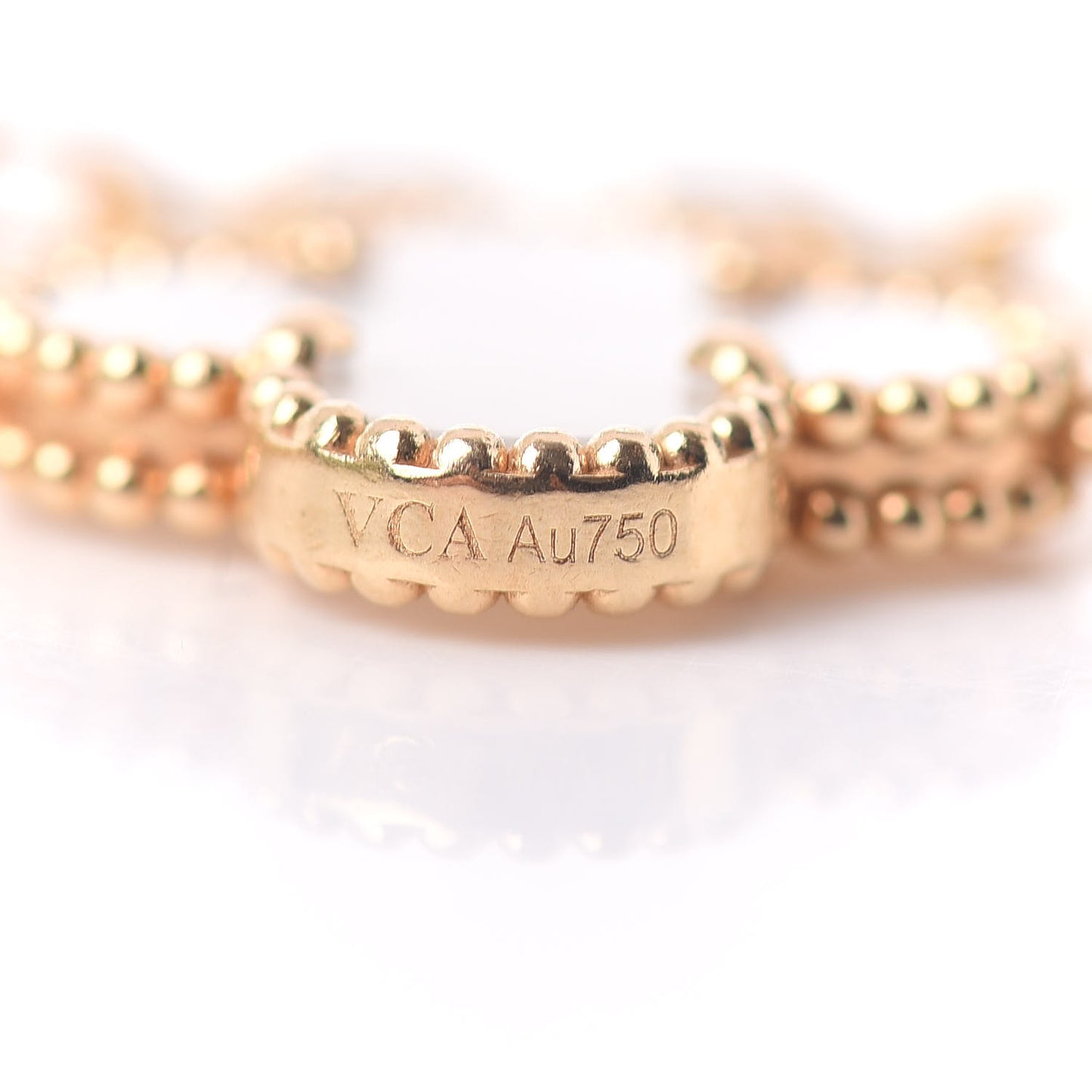 18K Yellow Gold Mother of Pearl 5 Motifs Vintage Alhambra Bracelet
