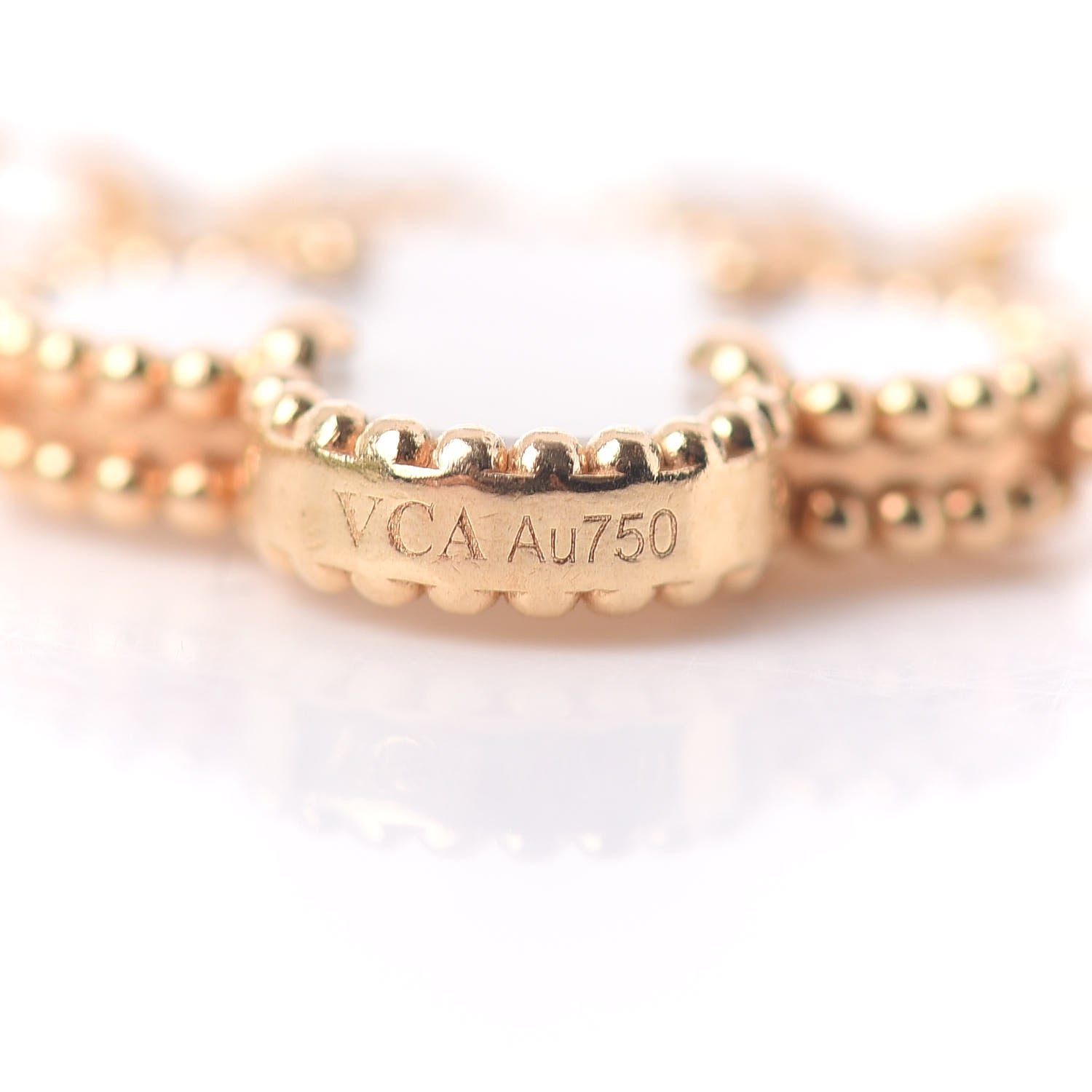 Van Cleef & Arpels 18K Yellow Gold Mother of Pearl 5 Motifs Vintage Alhambra Bracelet 4 of 5