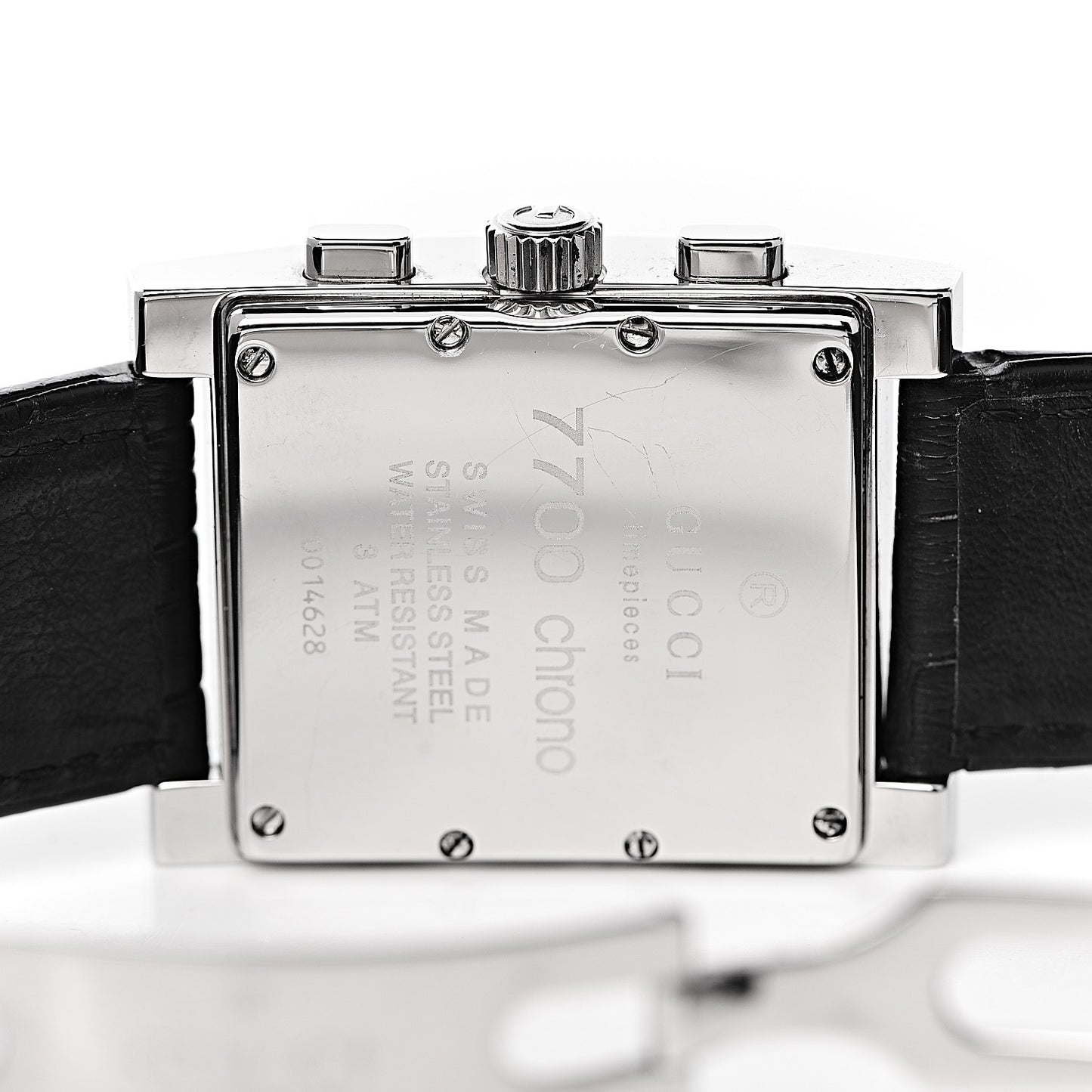 Stainless Steel Calfskin 32mm Chronograph Quartz Watch Black
