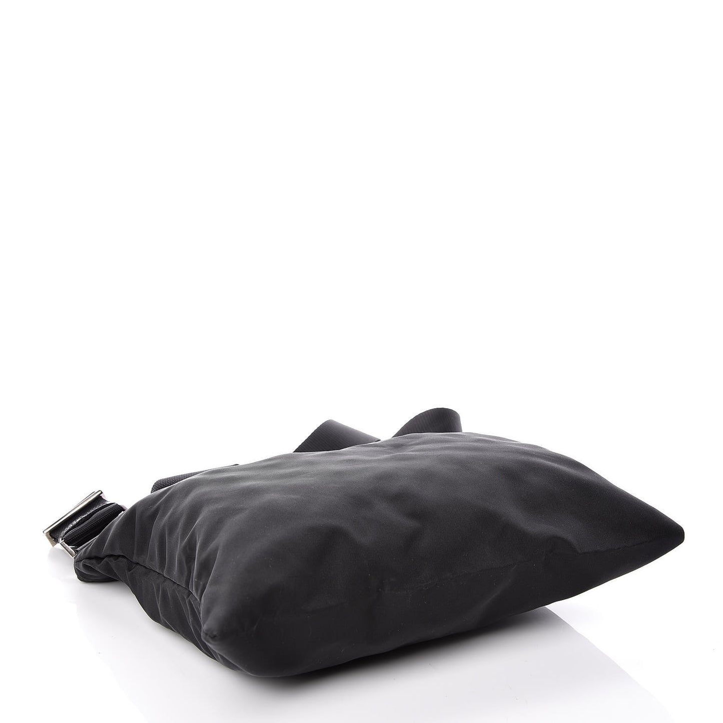 Nylon Flat Messenger Bag Black