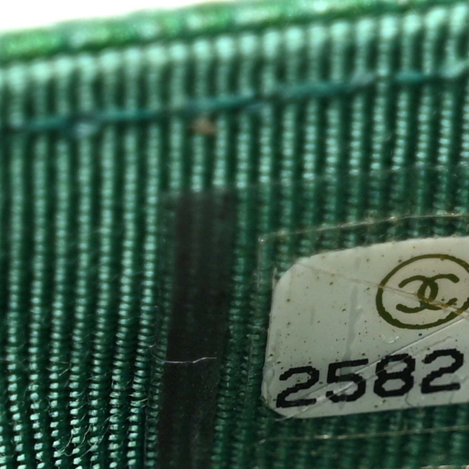 Chanel Metallic Caviar Quilted CC Zip Card Holder Green 7 of 7