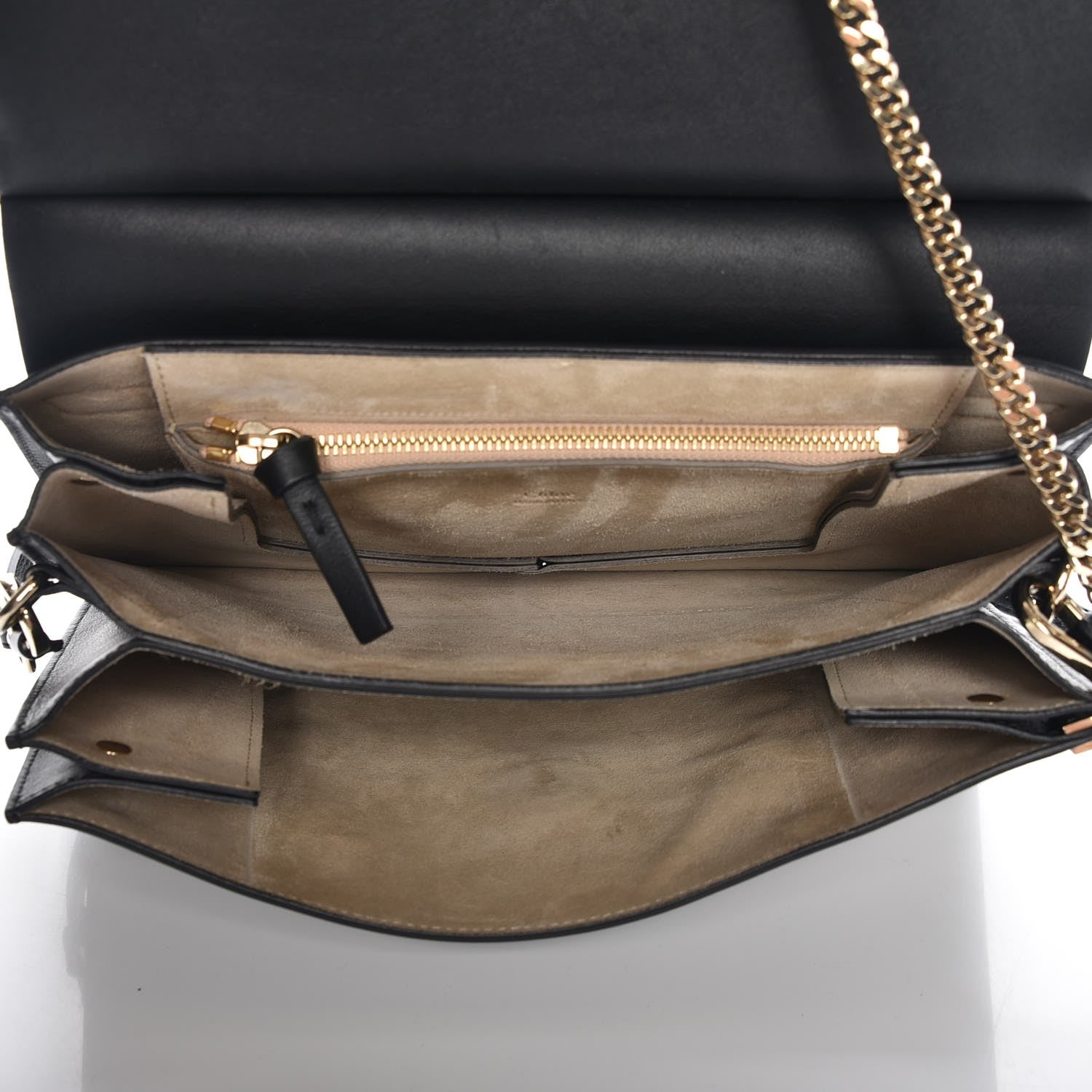 Chloe Suede Calfskin Medium Faye Shoulder Bag Black 5 of 6