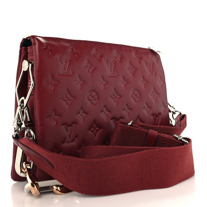 Louis Vuitton Lambskin Embossed Monogram Coussin PM Wine 3 of 12