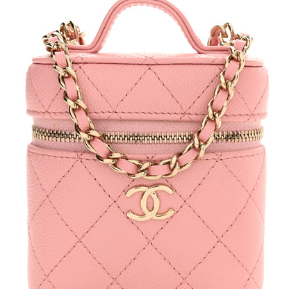 Chanel Caviar Quilted Small Handle With Care Vanity Case With Chain Pink 8 of 11