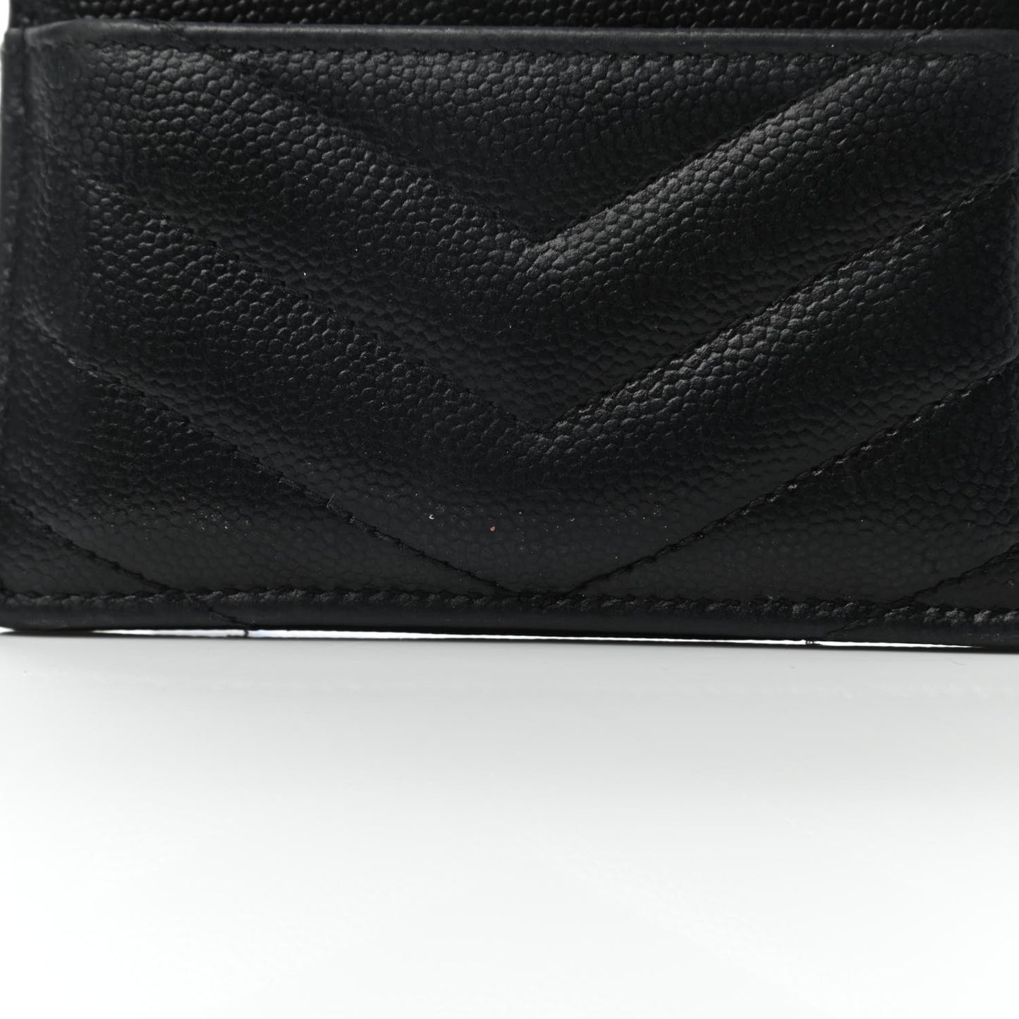Grain De Poudre Matelasse Chevron Monogram Credit Card Case Black