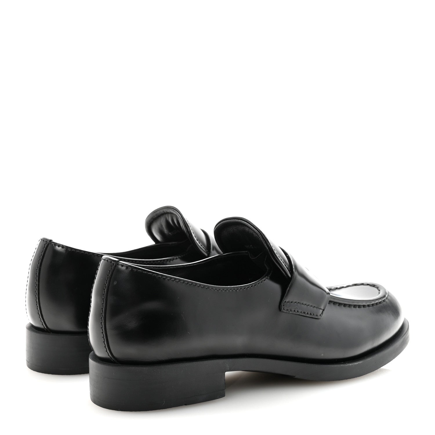 Prada Spazzolato Loafers 38 Black 5 of 10