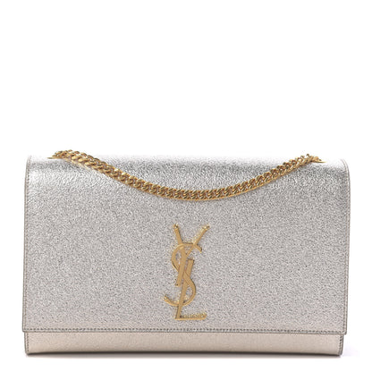 Saint Laurent Metallic Calfskin Medium Classic Monogram Kate Satchel Pale Gold 1 of 10