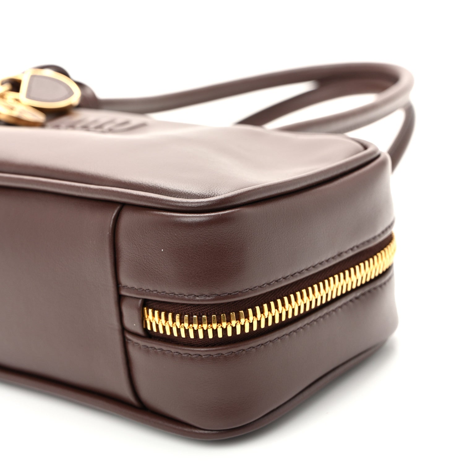 Miu Miu Nappa Small Beau Top Handle Bag Briarwood 16 of 17